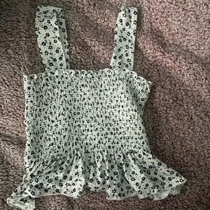 Black and white Floral print tank
